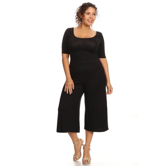 WOMEN'S TANIA PLUS SIZE GAUCHO PANTS - Picture 1 of 8